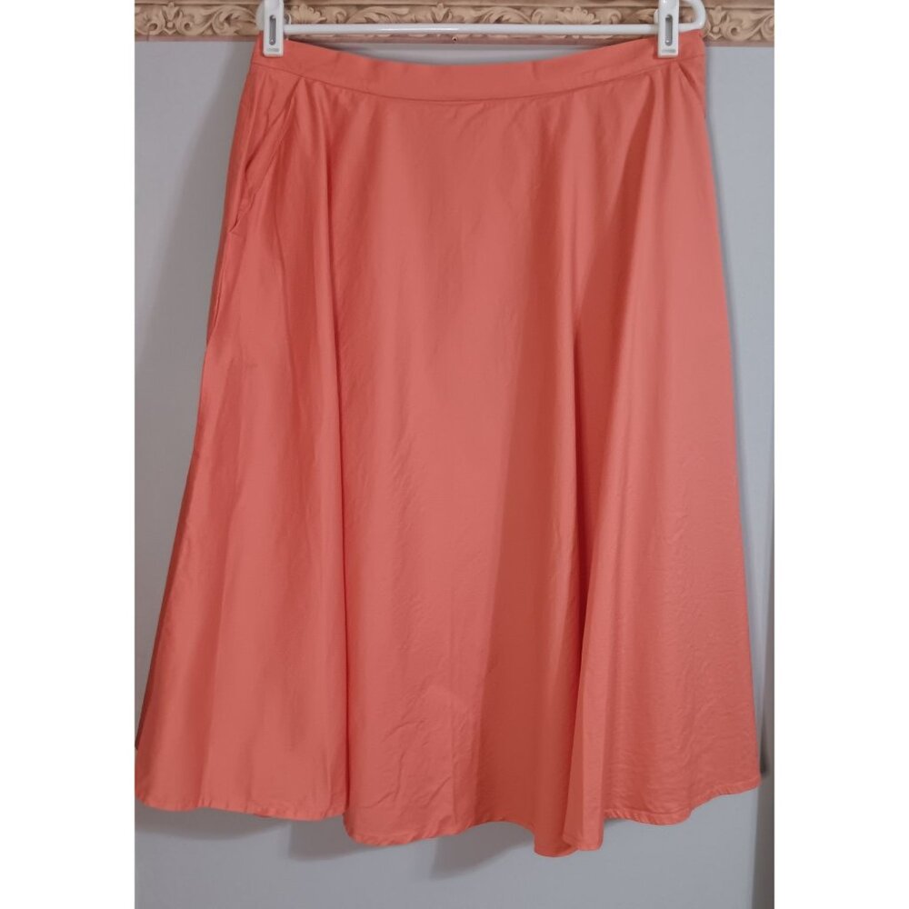 Alex Marie 14 Coral Full Pockets Classic Business Sprint Summer Event Midi Skirt